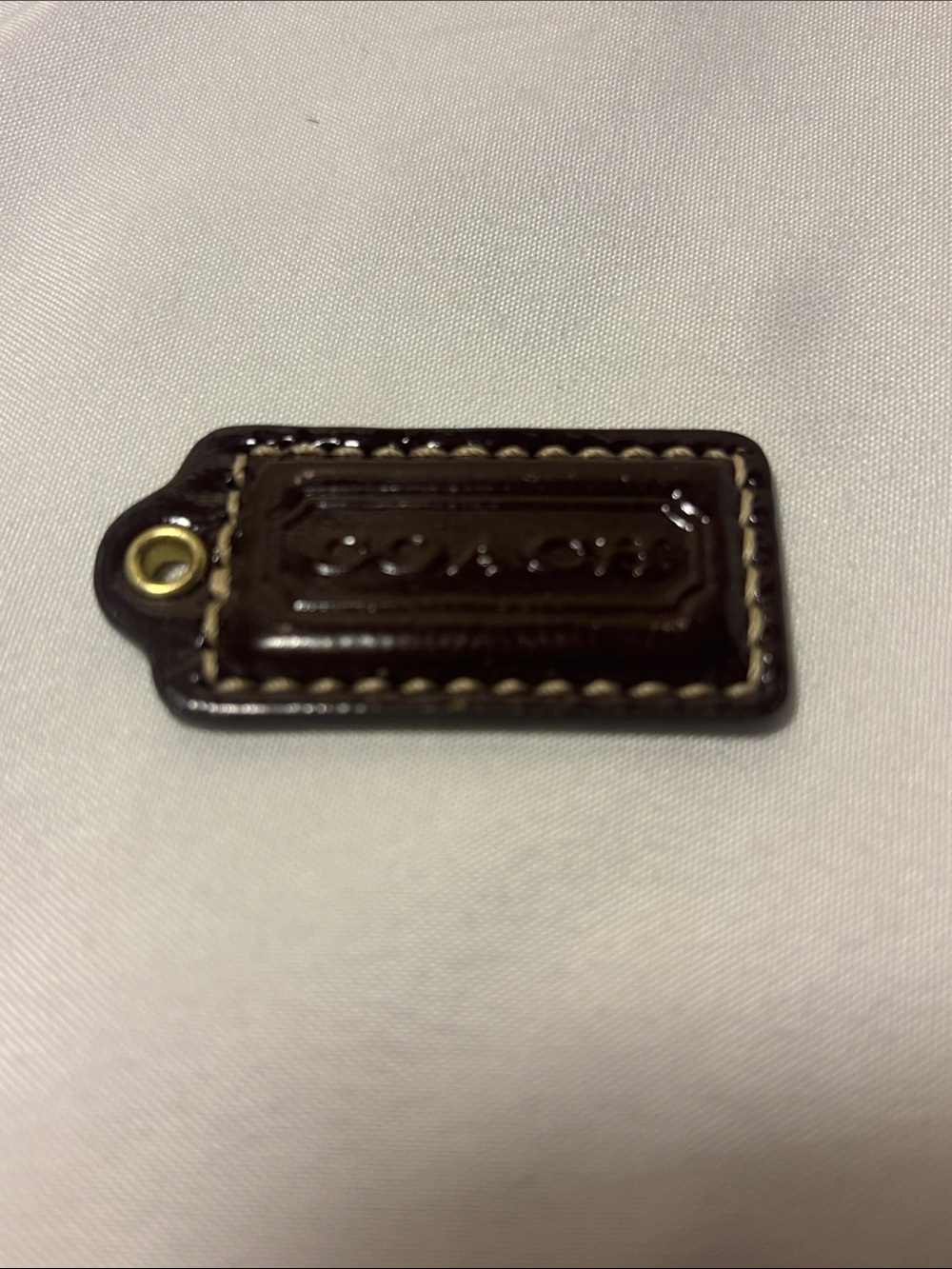 🏷️ EUC Authentic Coach Mahogany Brown Patent Leather Replacement Bag Hangtag/Fob